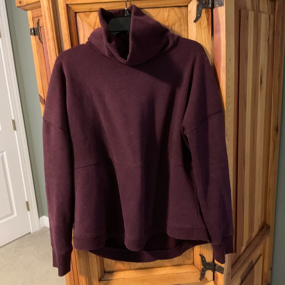 Athleta Burgundy Funnel Neck Sweatshirt | M